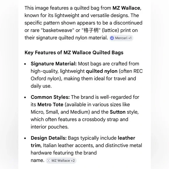 MZ Wallace Nylon Quilted Medium Metro Tote Bag - Taupe - Picture 11 of 11